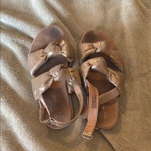 Cat & Jack Glittery Gold Bow Sandals